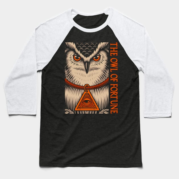 The Owl of Fortune Baseball T-Shirt by black8elise